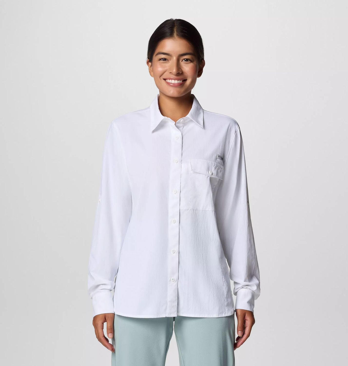 Columbia Wild Cast Long Sleeve Women's Shirt, Color: White, Size: Medium