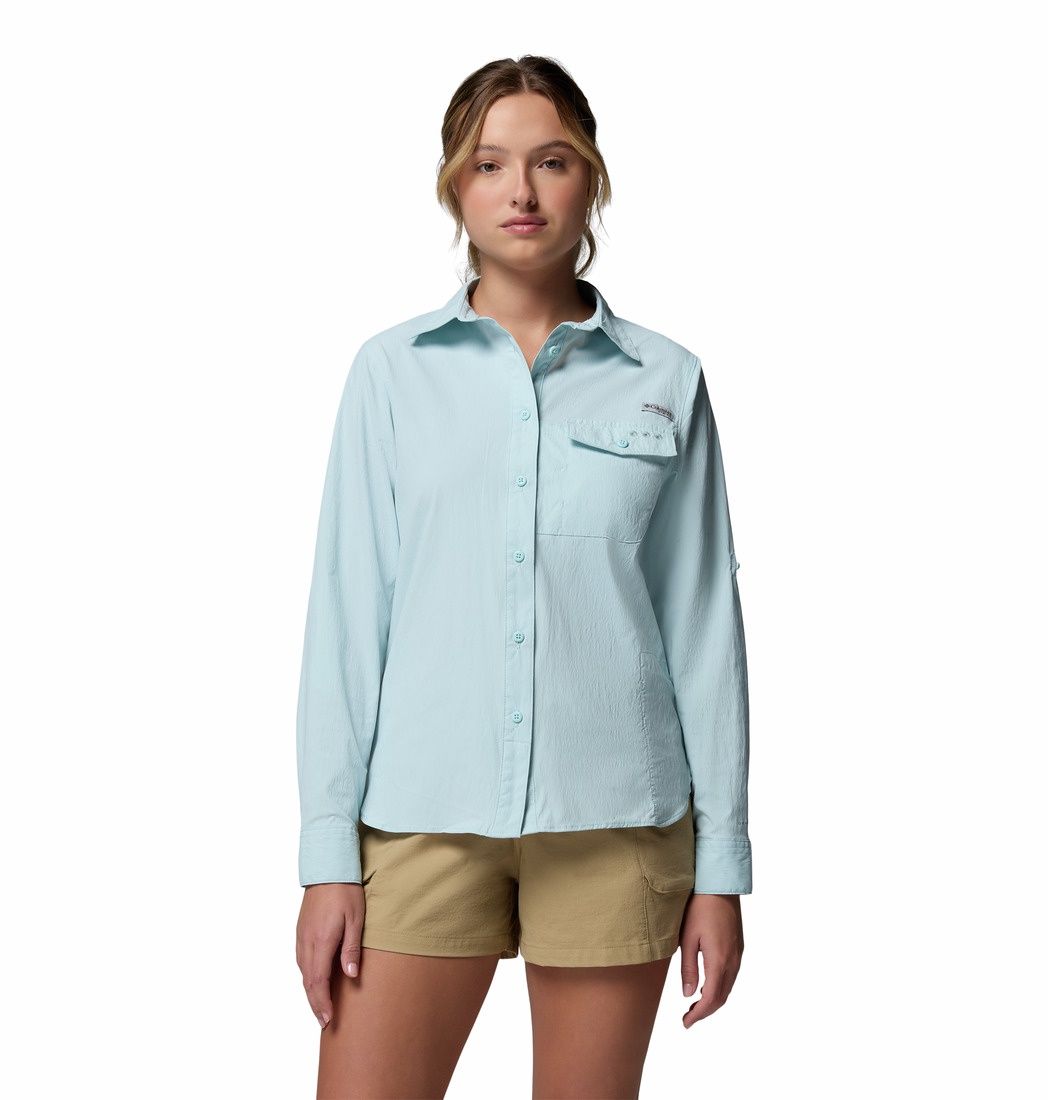 Columbia Wild Cast Long Sleeve Women's Shirt, Color: Marine Light, Size: Small