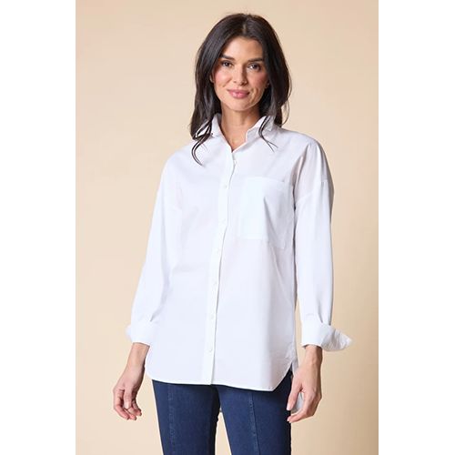 Habitat Knit Mix Boyfriend Shirt, Women's, Color: White, Size: XS