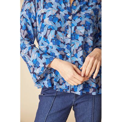 Habitat Rayon Crepe Painted Stones Flounce Shirt, Women's
