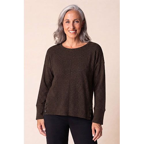 Habitat Pasadena Stripe Grove Pullover, Women's, Color: Dove, Size: XS