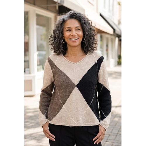 Habitat Alpine Argyle Pullover Sweater, Women's, Color: Dove, Size: Small