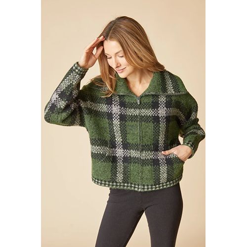 Habitat Plaid About You Zip Jacket, Women's, Color: Fern, Size: Small