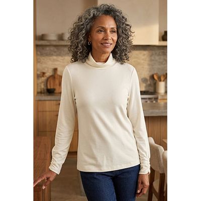 Habitat Cozy Rib Ruched Turtleneck Top, Women's