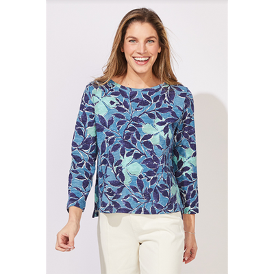 Escape Foliage Floral Boxy Tee, Women's
