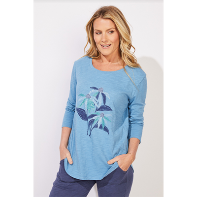 Escape Destination High Lo Tee, Craft Floral, Women's