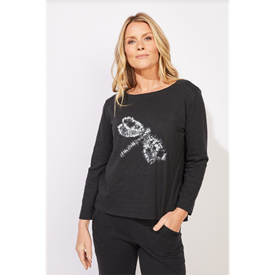 Escape Destination Boxy Tee, Shibori Dragonfly, Women's