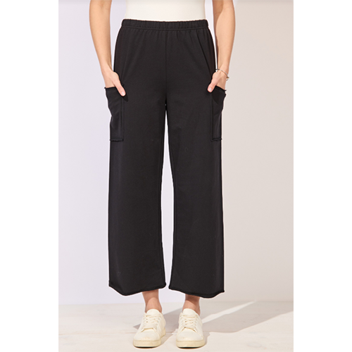 Escape Ocean Front Terry Pocket Flood, Women's, Color: Black, Size: XS