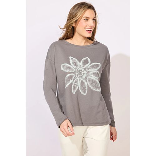 Escape Destination Fleece Pullover, Shibori Floral, Women's, Color: Volcano, Size: Small