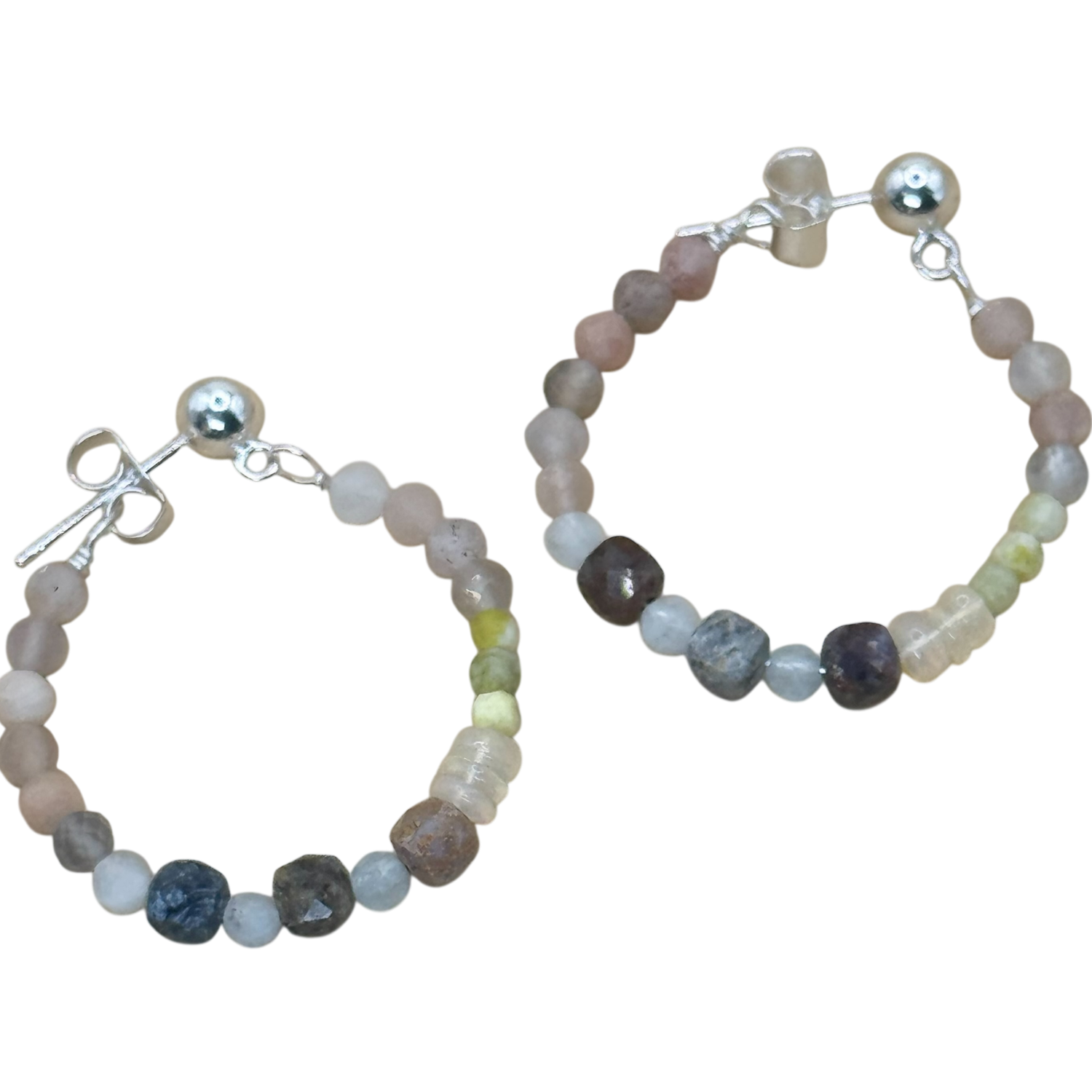 Ball Stud Sand Neutral Stones, Color: Silver