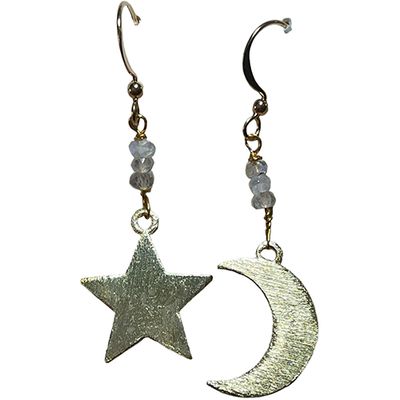 Silver Sparrow Moon &amp; Star w/White Agate