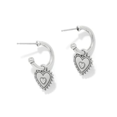 Brighton Pretty Tough Amour Heart Post Drop Earrings