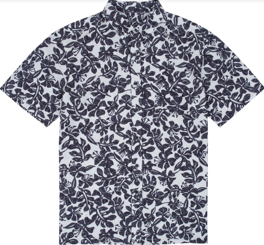 Kahala Tide Pool Recycled Poly Men's Short Sleeve Shirt, Color: Light Grey, Size: Medium