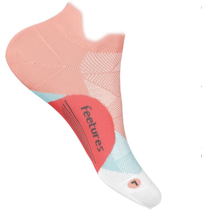 Elite Light Cushion No Show Tab Socks, Color: Vibrant Reef-D, Size: Small