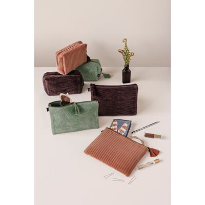 Pouch, Quilted Flat Zip