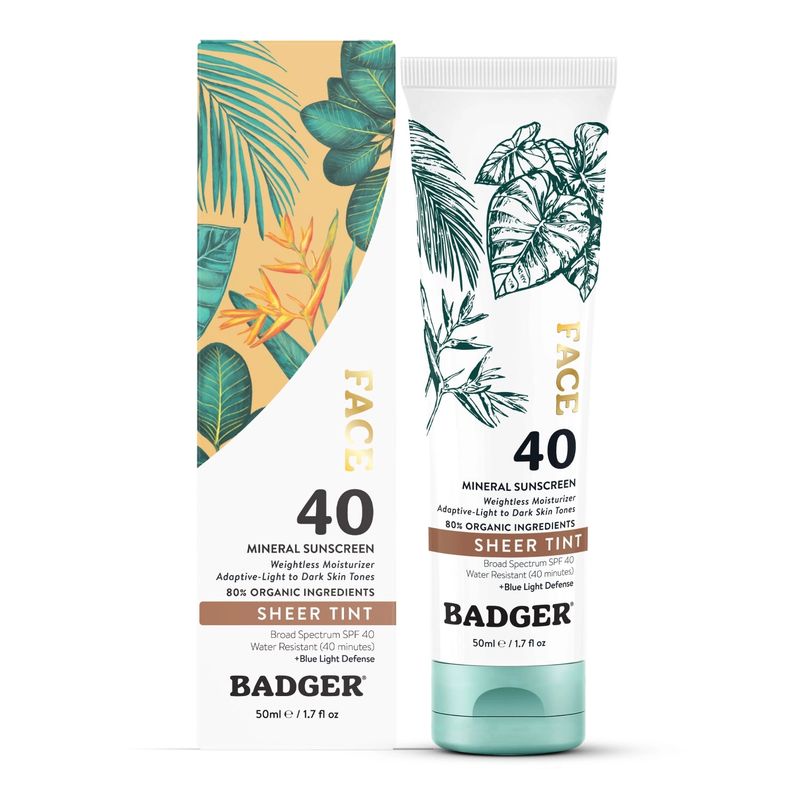 Badger Tinted Face Mineral Sunscreen SPF40
