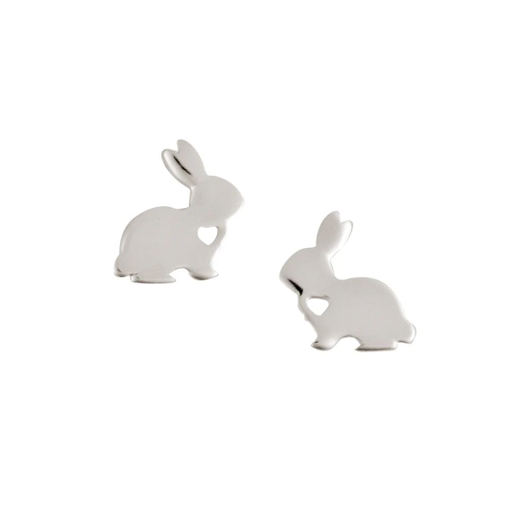 Love Bunnies Silver Post Earrings, Color: Silver