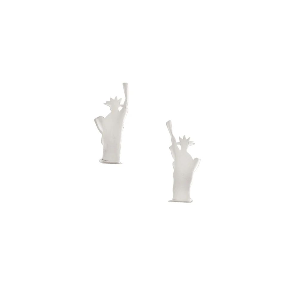 Lady Liberty Silver Post Earrings, Color: Silver