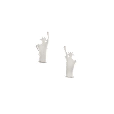 Lady Liberty Silver Post Earrings