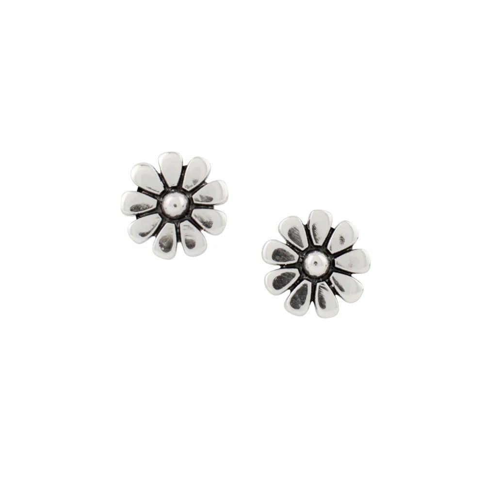 Daisies Silver Post Earrings, Color: Silver