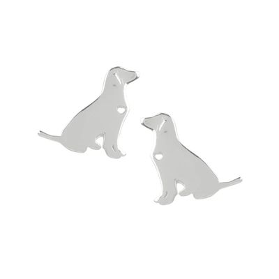 Faithful Dog Silver Post Earrings