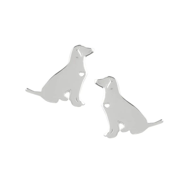 Faithful Dog Silver Post Earrings, Color: Silver