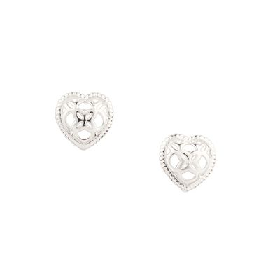Follow Your Heart Silver Post Earrings