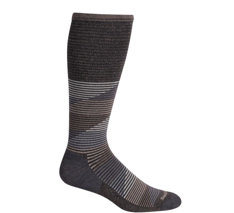 Sockwell Men's Geo Jim | Moderate Graduated Compression Socks, Color: Mushroom, Size: LG/XL