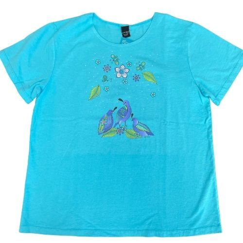 Sabaku Women's Boutique Tee, Quail in Blue, Color: Turquoise, Size: XS