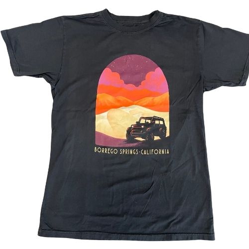 Desert Dune Twilight - Adult Garment Dyed T Shirt, Color: Washed Black, Size: Small