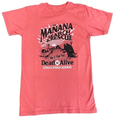 Manana Search &amp; Rescue - Adult Garment Dyed T Shirt, Color: Nantucket Red, Size: Small