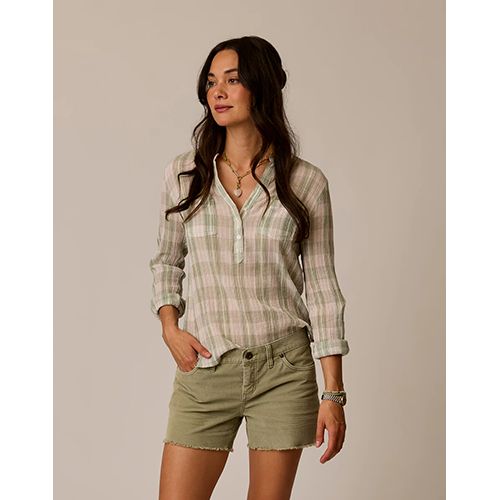 Carve Designs Dylan Gauze Shirt, Women's, Color: Fatigue Multiplaid-D, Size: Medium