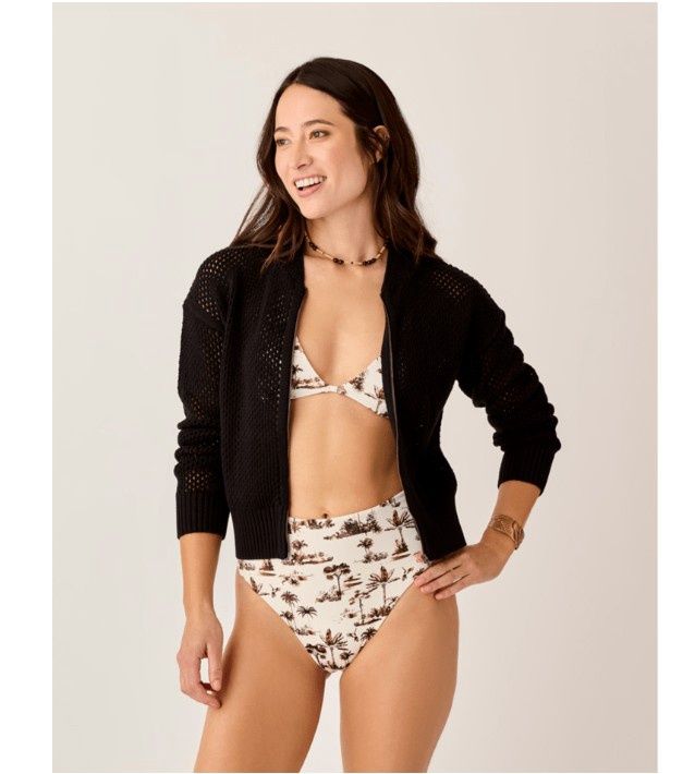 Carve Designs Presley Mesh Bomber, Women's, Color: Black, Size: XS