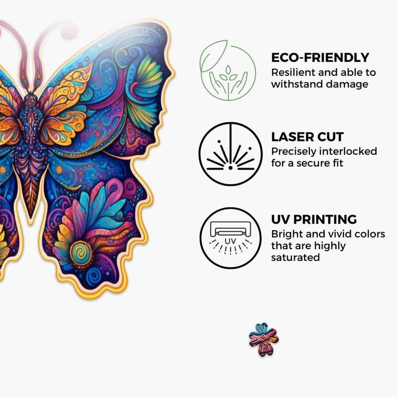 Crafthub Wooden Puzzle, Large - Charming Butterfly