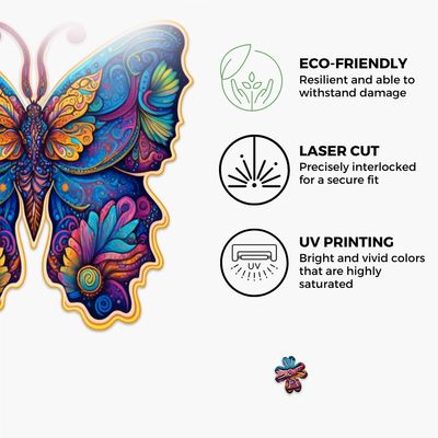 Crafthub Wooden Puzzle, Large - Charming Butterfly
