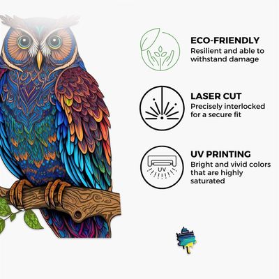 Crafthub Wooden Puzzle, Large - Enchanting Owl