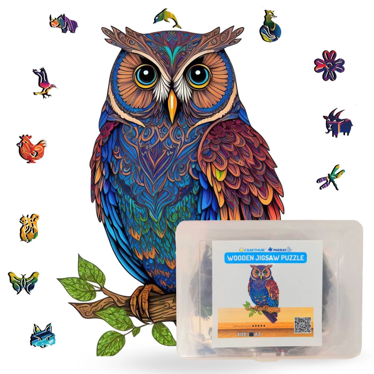 Crafthub Wooden Puzzle, Large - Enchanting Owl