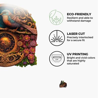 Crafthub Wooden Puzzle, Large - Bird &amp; Bloom Yin Yang