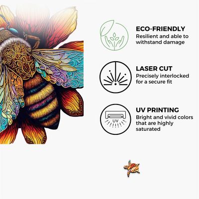 Crafthub Wooden Puzzle, Large - Elegant Amazing Bee