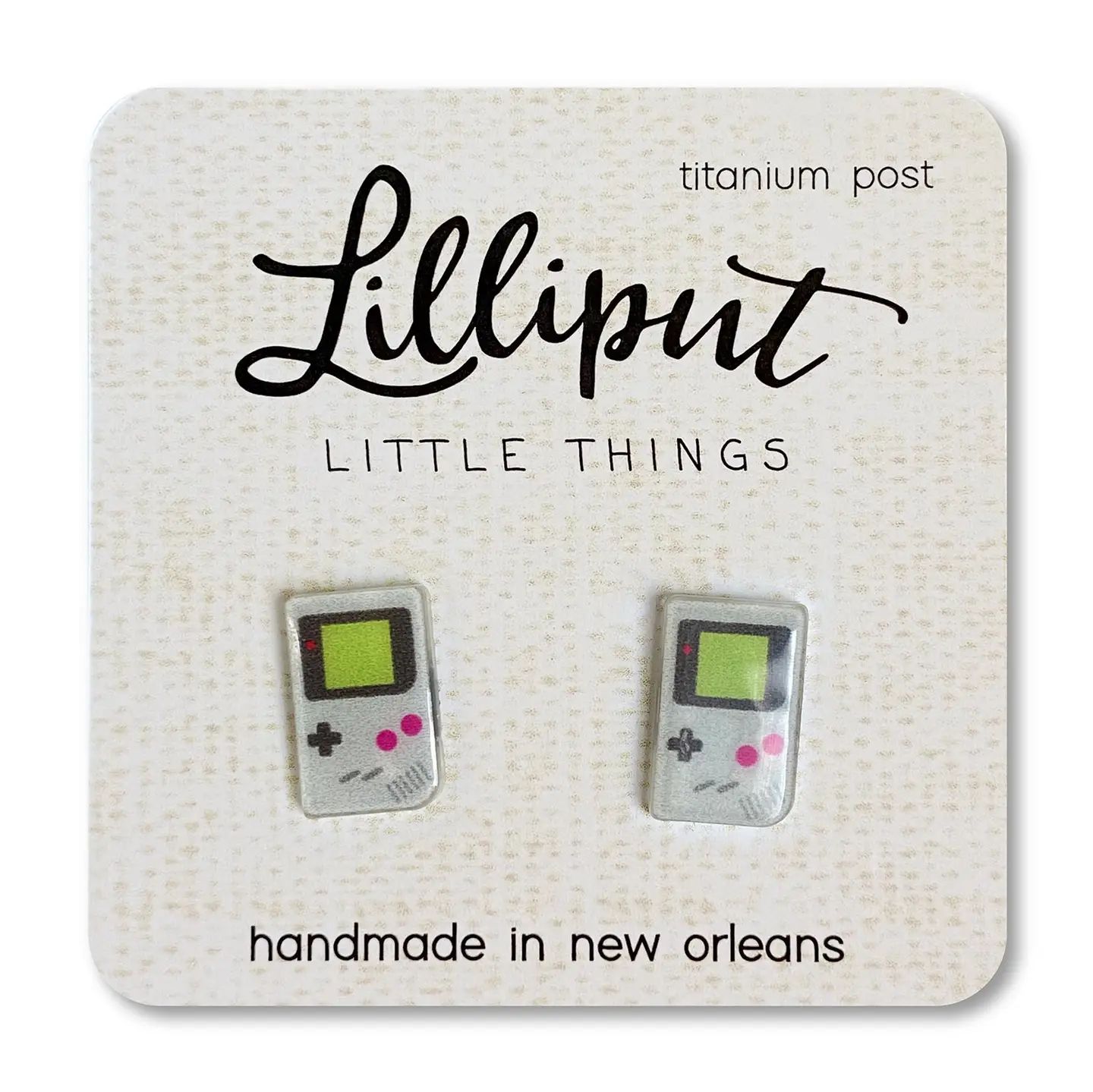 Lilliput Retro Handheld Video Game Post Earrings