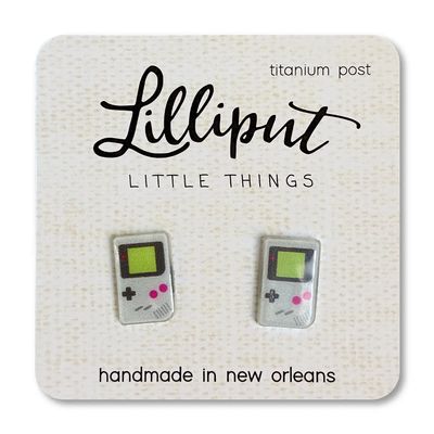 Lilliput Retro Handheld Video Game Post Earrings