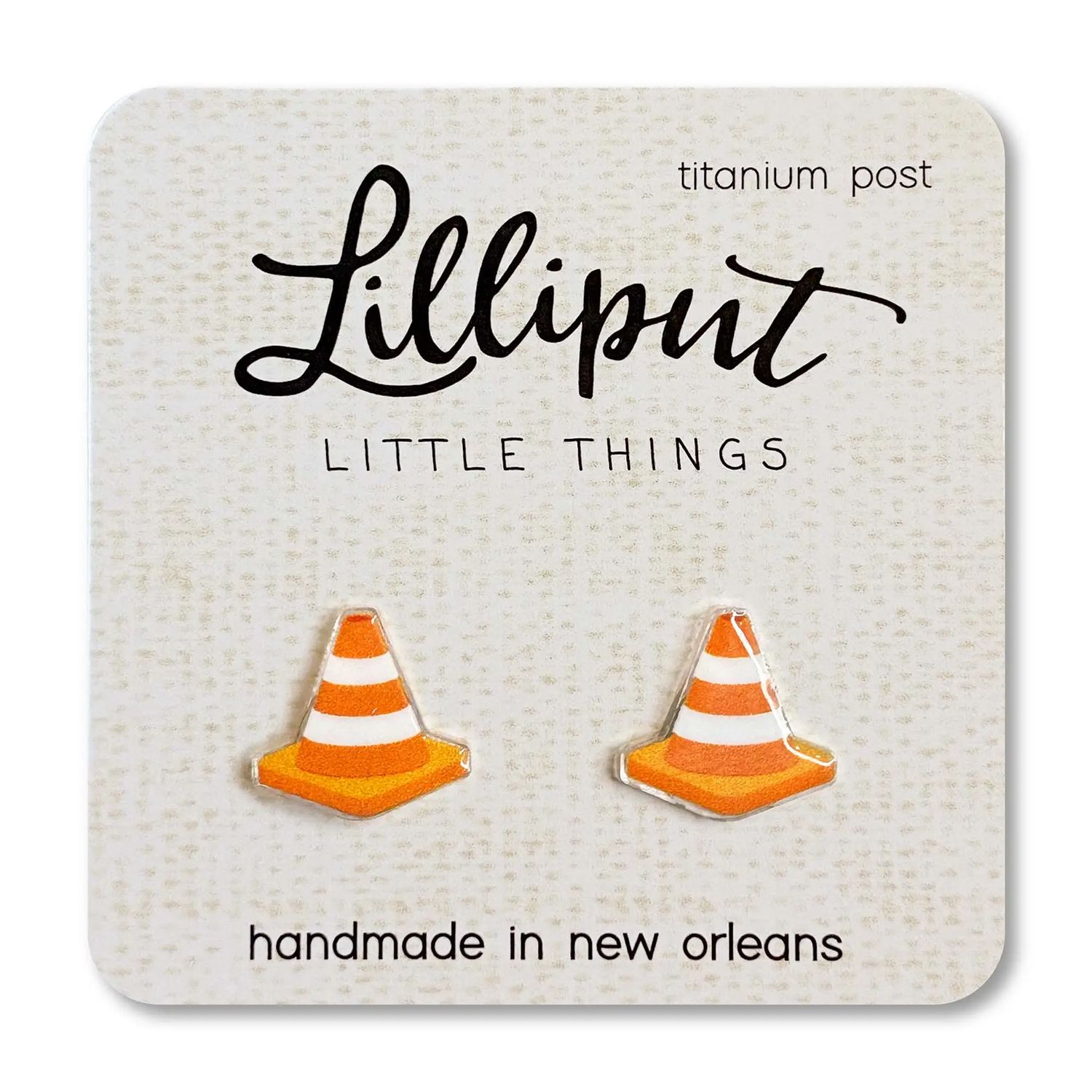 Lilliput Traffic Cone Post Earrings