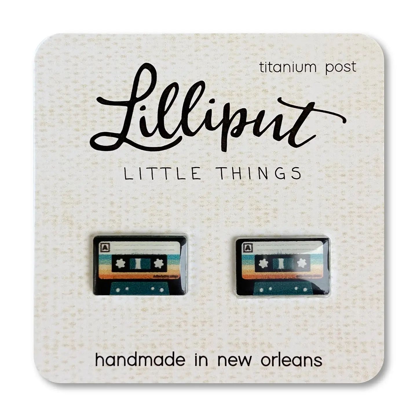 Lilliput Retro Cassette Post Earrings
