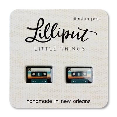 Lilliput Retro Cassette Post Earrings