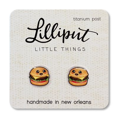 Lilliput Kawaii Cheeseburger Post Earrings
