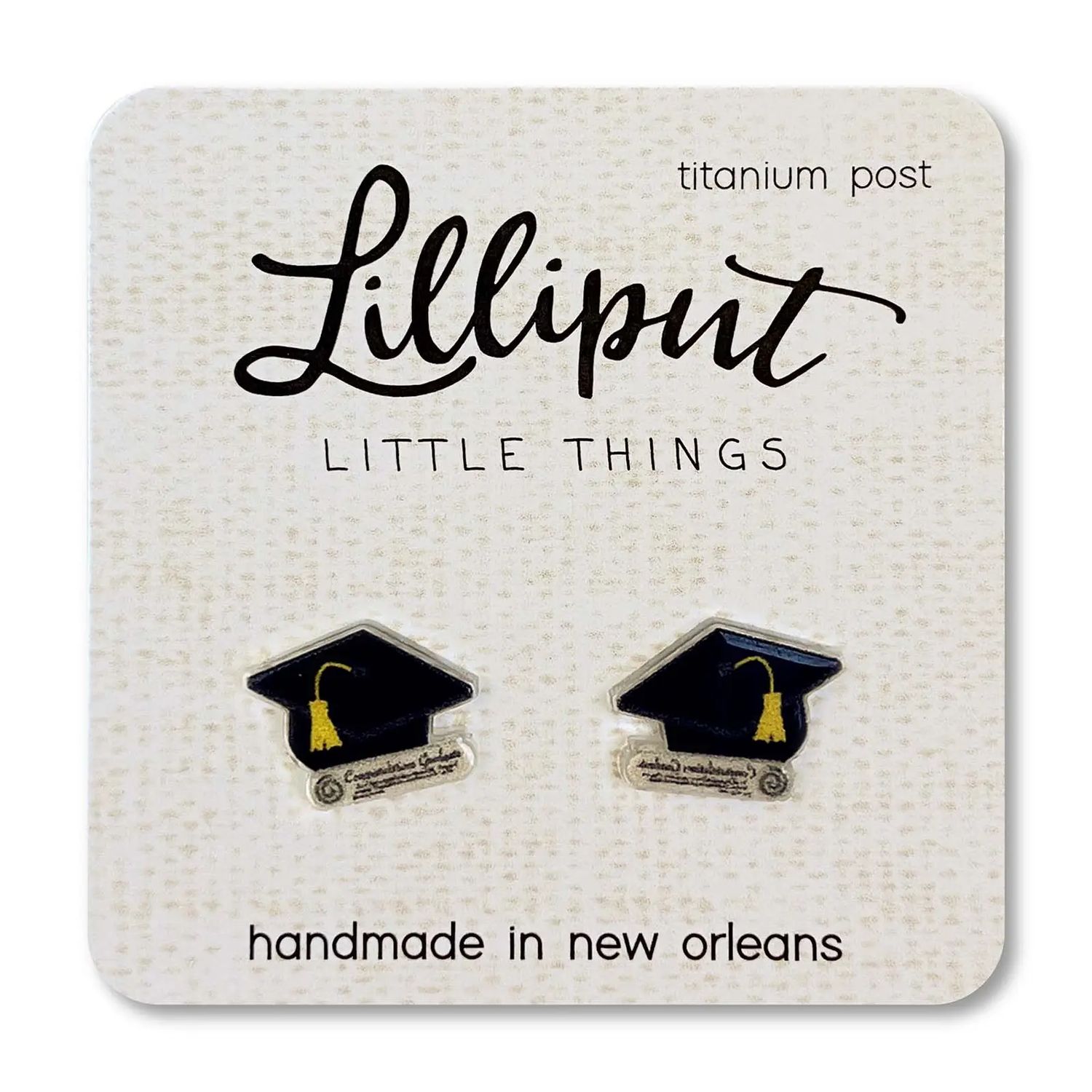 Lillpiut Graduation Cap Post Earrings