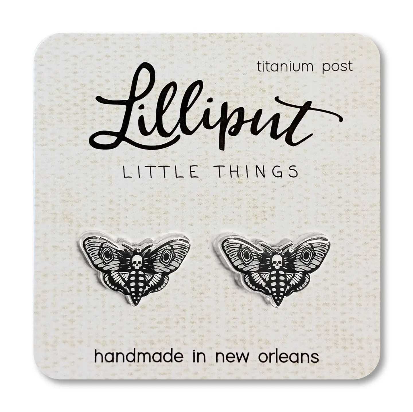 Lilliput Death's Head Moth Post Earrings