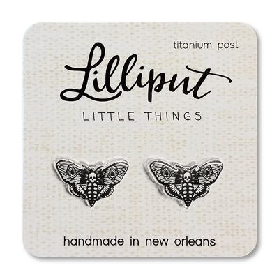 Lilliput Death's Head Moth Post Earrings