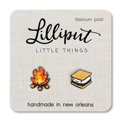 Lilliput Campfire &amp; Smores Post Earrings