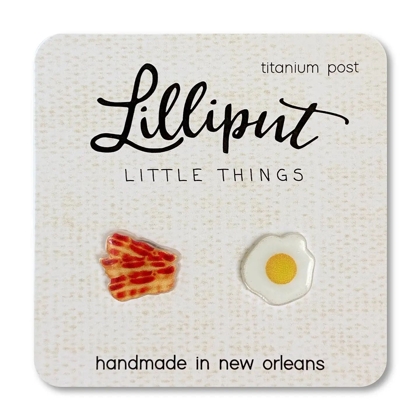 Lilliput Bacon &amp; Egg Post Earrings